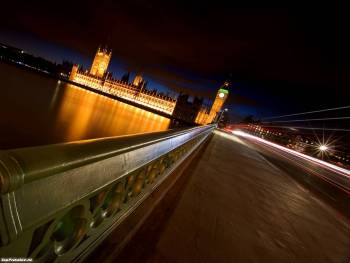 Мост через реку - обои с городами, , мост, река, Лондон, ночь