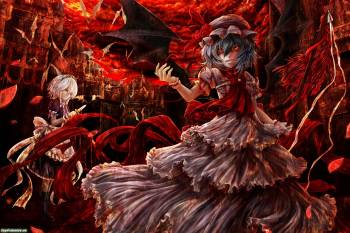 Кровавые аниме обои на рабочий стол в красном цвете, , кровавый, аниме, страх, ужас