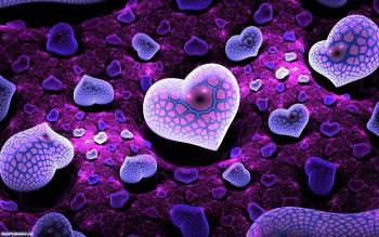 Фиолетовая любовь,сердечки, , фиолетовый, сердечки, сердце, любовь
