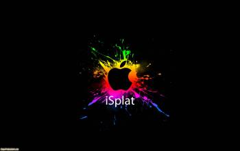 Компьютерные обои: iSplat, Apple обои, , iSplat, Apple, клякса, черный, яблоко