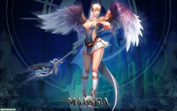Девушка-воин из игры Maestia, обои на рабочий стол, , Maestia, девушка, воин, посох, фэнтези