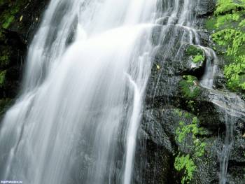 Красивый водопад обои на рабочий стол, , водопад, поток, вода, камни, скалы, горы, течет, мокрый