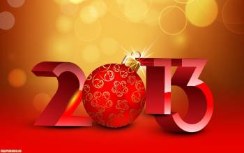 Новые красные яркие новогодние обои 2013 год, , 2013, шар, Новый год, праздник, настроение