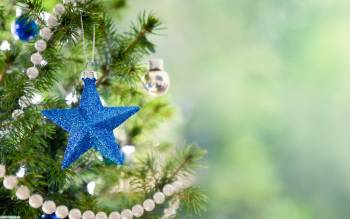 Елочная звезда под новый год, Синяя звезда - елочная игрушка, 2013, Новый год, ель, сосна