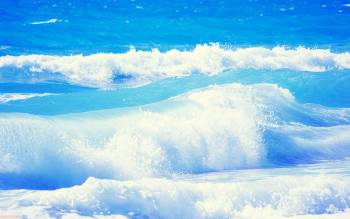Волны на море, Обои с синими волнами, море, волны, вода, солнце