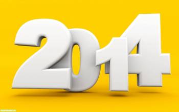 Желтые Новогодние обои на 2014 год, , 2014, Новый год, праздник, 3D, желтый