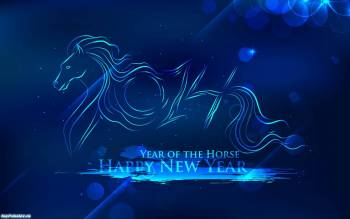 Год Синей лошади, абстрактные новогодние обои, , 2014, лошадь, праздник, синий, абстрактный