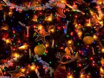 Наряженная новогодняя елка, Новогоднее настроение, елка, игрушки, новый год, герлянда